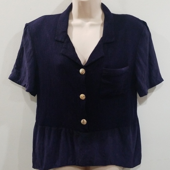 K studio women's dark blue blouse - Picture 4 of 8